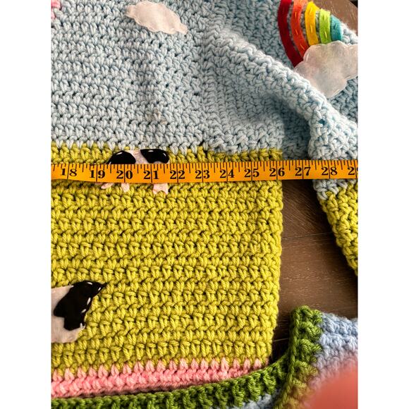 3 piece custom handmade cow farmcore crochet sweater, vest and top - Picture 5 of 9